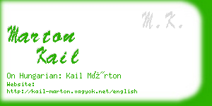 marton kail business card